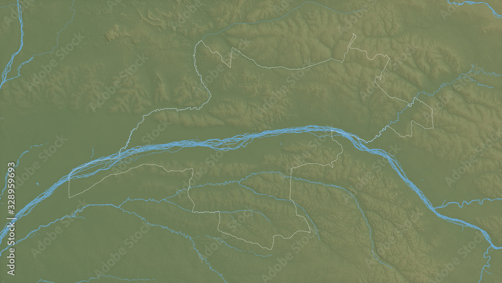 Mongala, Democratic Republic of the Congo - outlined. Physical Mongala, Democratic Republic of the Congo - outlined. Physical
