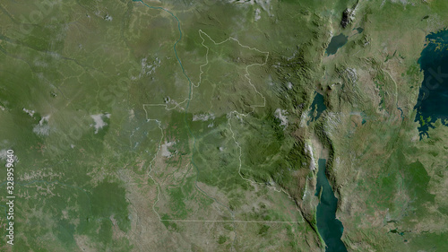 Maniema, Democratic Republic of the Congo - outlined. Satellite