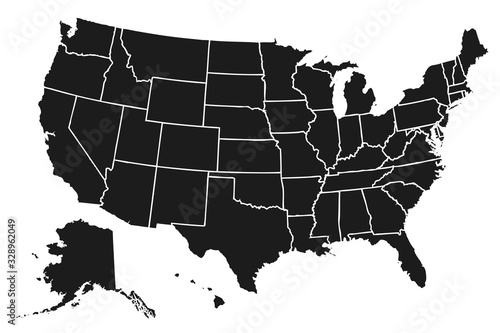 United States of America map. USA map with states isolated – stock vector