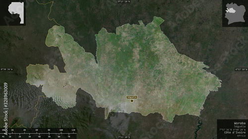 Woroba, Côte d'Ivoire - composition. Satellite photo