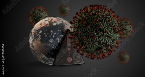 Virus spreading warning sig...