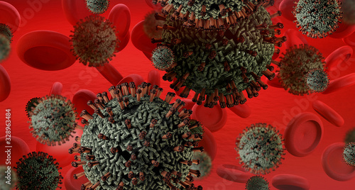 Virus spreading 3d-illustra...