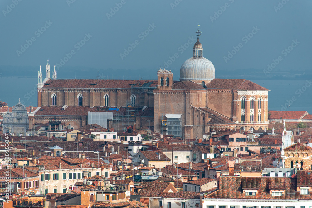 View of Basilica dei Santi Giovanni e Paolo, view from Church San Giorgio Maggiore, Venice/Italy