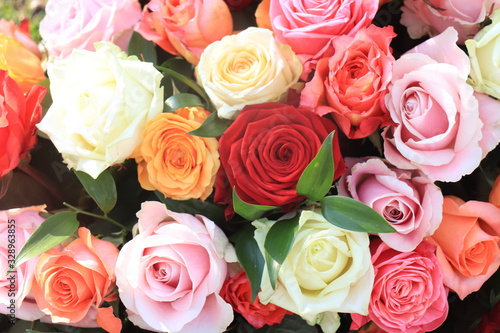 Colorful wedding roses