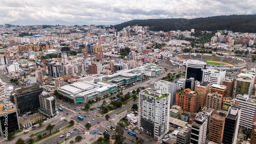 Aerial view of Quito city Ecuador