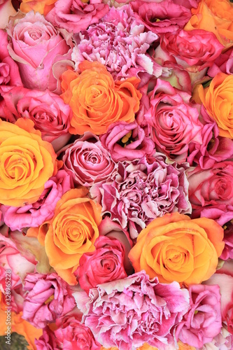 Pink Orange wedding flowers