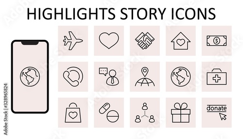 International Day for the Poor Vector Line Icons Set. Contains such Icons as Heart, planet Earth, Handshake, money, Donate, Medicines, Plane and more. Editable Stroke. 32x32 Pixels