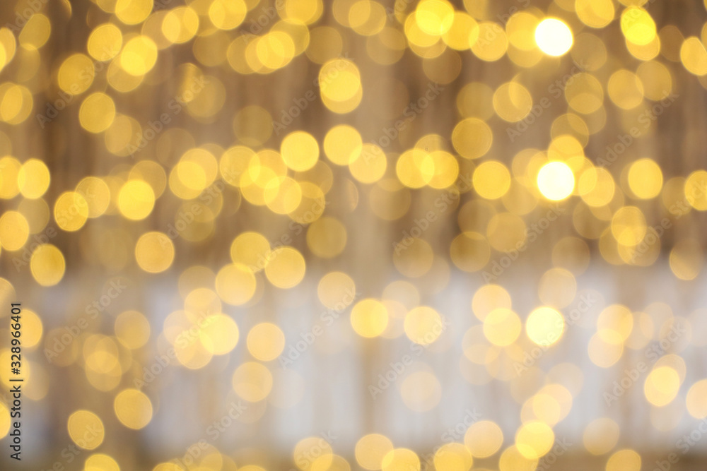Fototapeta premium Christmas lights background. Abstract blurred colorful lights.