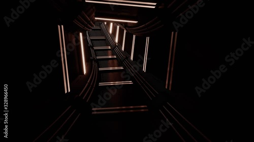 futuristic scifi tunnel 3d render animation