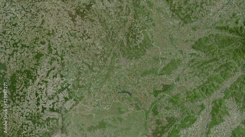 Jihomoravský, Czech Republic - outlined. Satellite