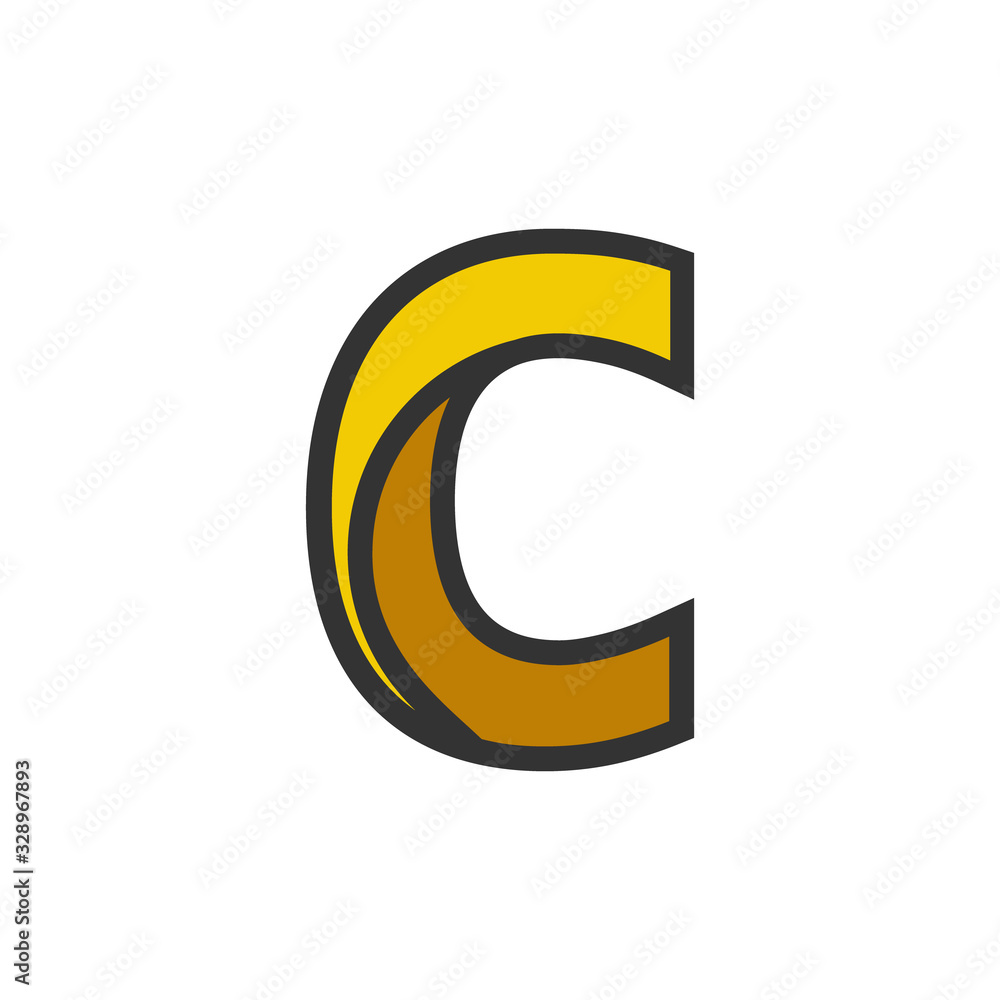 Golden logo initial C vector Golden logo initial C vector