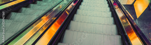 Escalator in a downtown shopping center, metropilitan city
