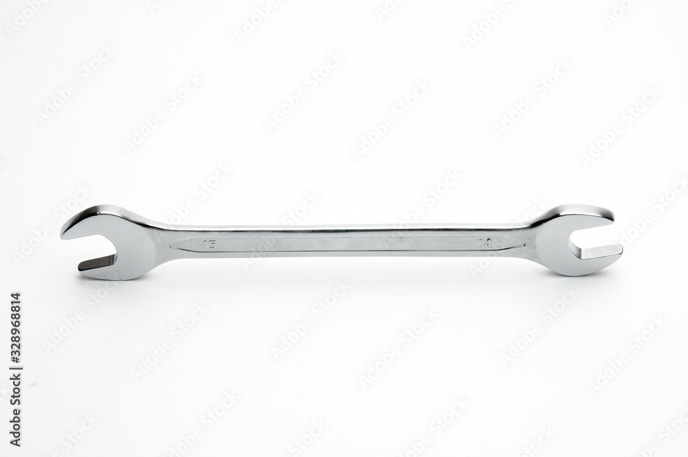 Wrench for nuts and bolts on a white background Wrench for nuts and bolts on a white background