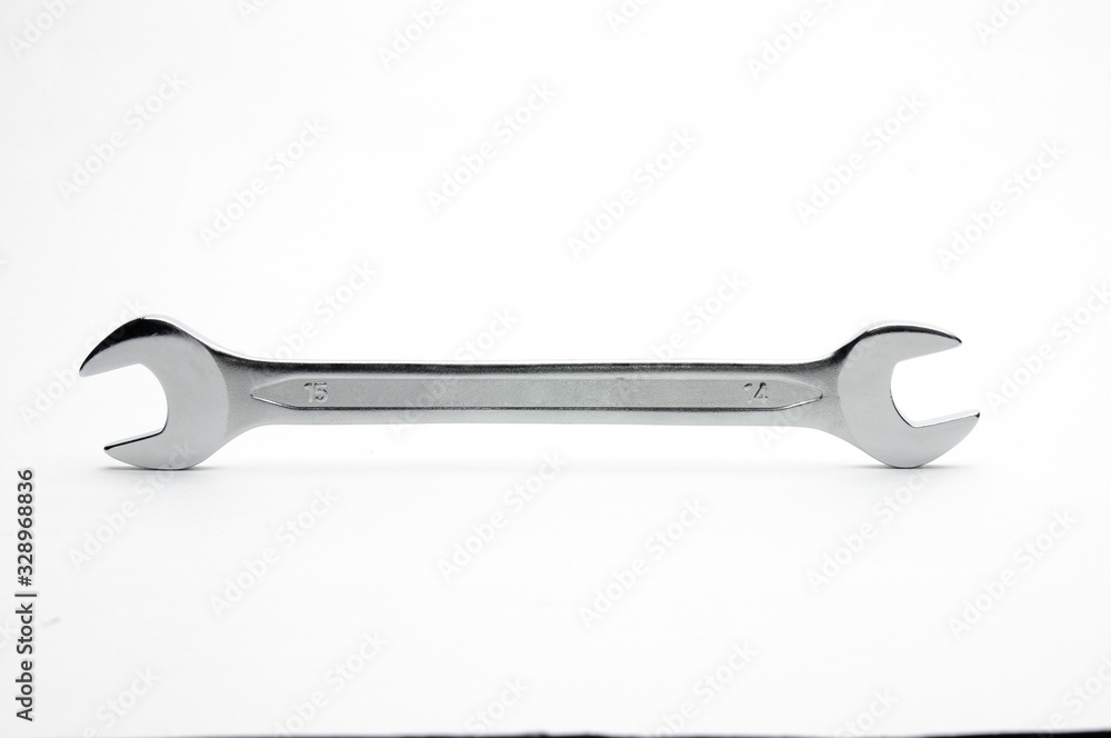 Wrench for nuts and bolts on a white background Wrench for nuts and bolts on a white background