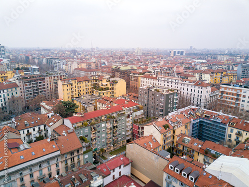 Milian city in Northern Italy during COVID-19 pandemic photo