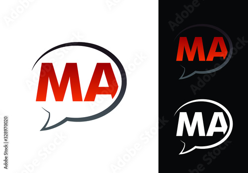 M A MA Initial Letter Logo design vector template, Graphic Alphabet Symbol for Corporate Business Identity