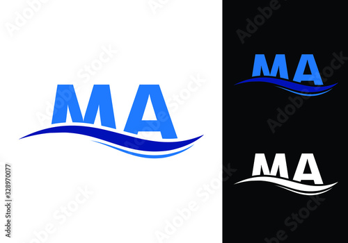M A MA Initial Letter Logo design vector template, Graphic Alphabet Symbol for Corporate Business Identity