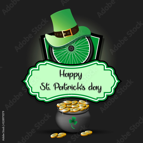 Happy St. Patrick day and bicycle wheel