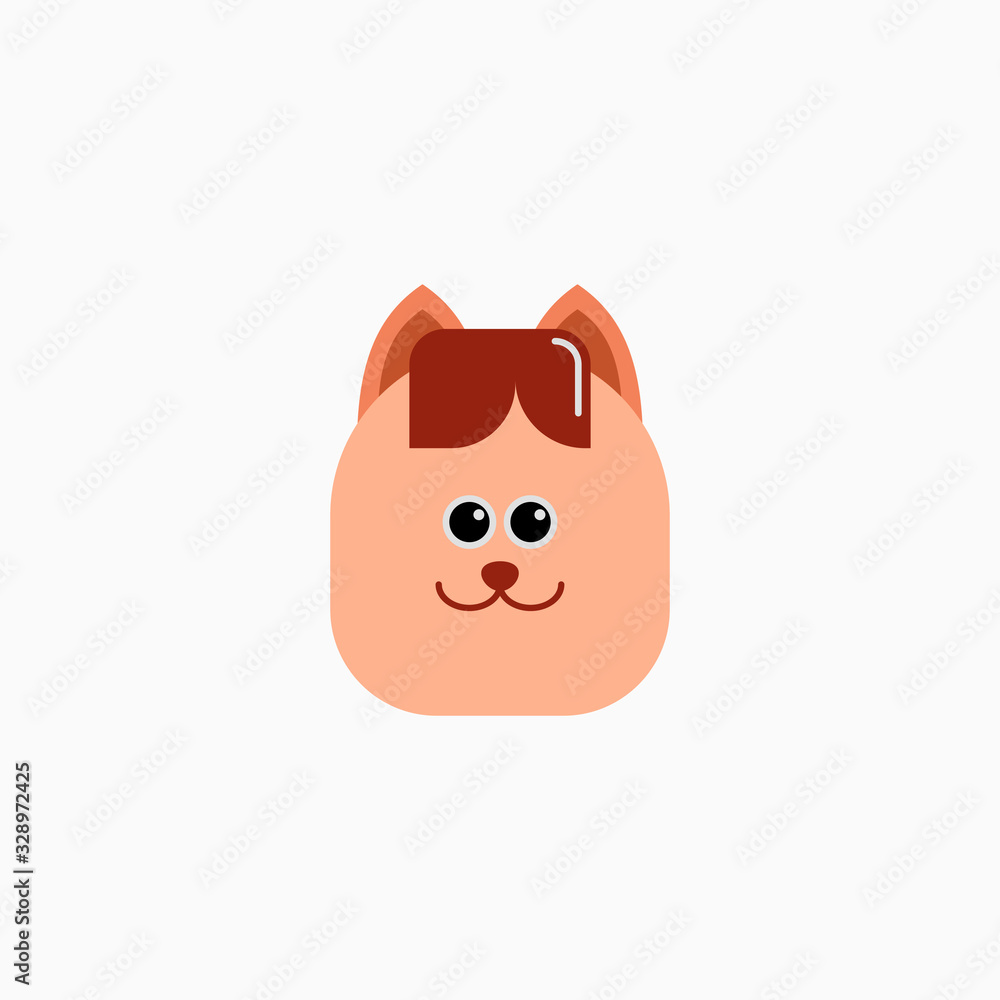 Cat's face in flat design style. Cute kitty. animal's head logo. Flat vector illustration, isolated on white background. Cat's face in flat design style. Cute kitty. animal's head logo. Flat vector illustration, isolated on white background.