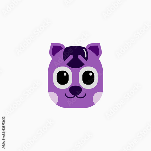 Cat's face in flat design style. Cute kitty. animal's head logo. Flat vector illustration, isolated on white background. © Hadi