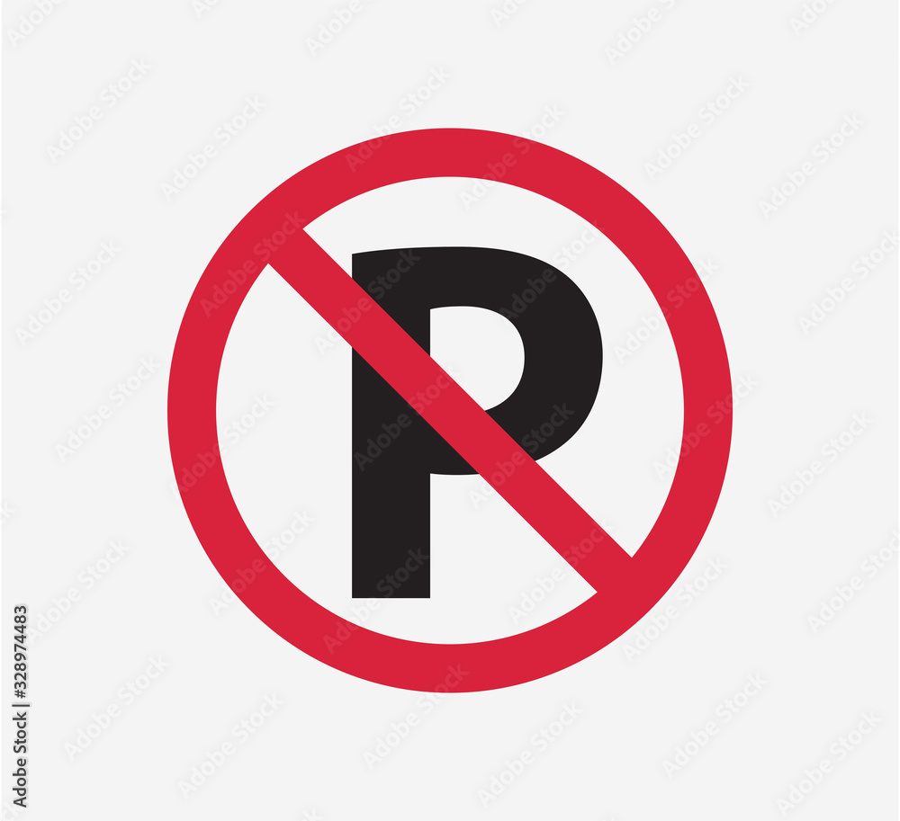 No parking sign icon vector logo template No parking sign icon vector logo template