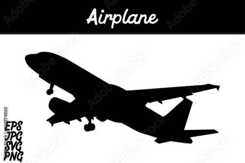 vector illustration of an silhouette airplane