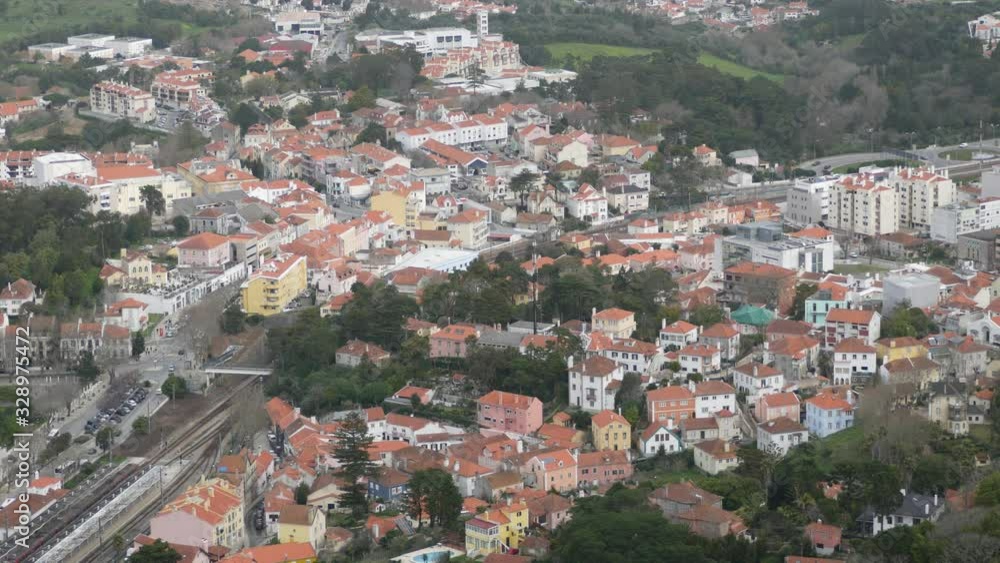 Overhead view of the old town of Sintra Portugal Overhead view of the old town of Sintra Portugal