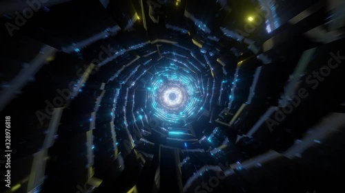 futuristic scifi tunnel 3d render animation