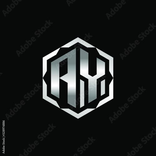 Initial Letter AY Hexagon Logo Design