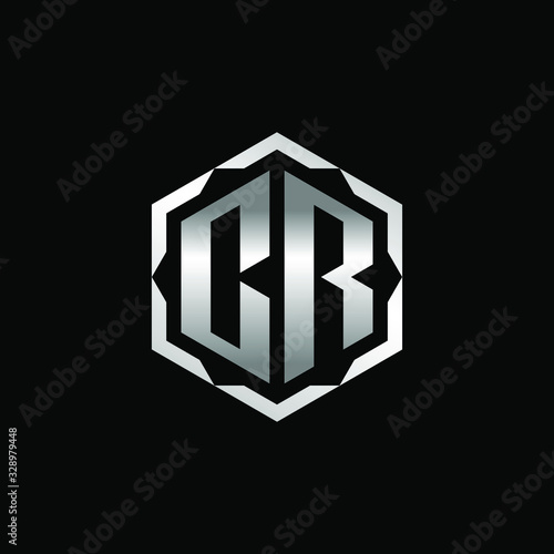 Initial Letter CR Hexagon Logo Design