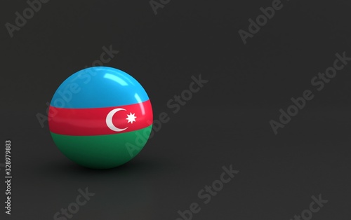 flag. 3d render of international flagball. azerbaijan flag.