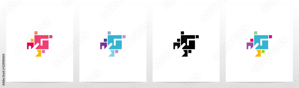 Fototapeta premium Finger On Button As A Letter Logo Design G