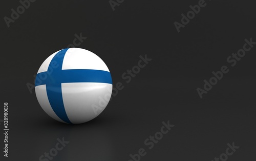 flag. 3d render of international flagball. finland flag.