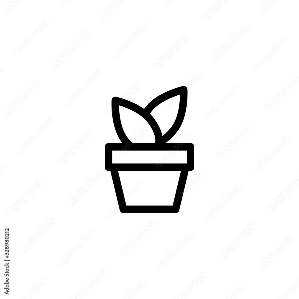 Vector illustration, pot and plant icon design Vector illustration, pot and plant icon design