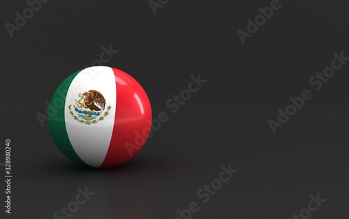 flag. 3d render of international flagball. mexcio flag.