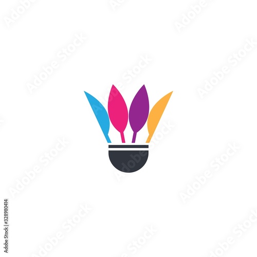 Badminton logo template vector icon design