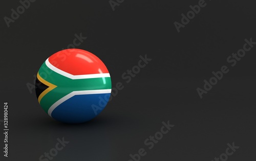 flag. 3d render of international flagball. south africa flag.