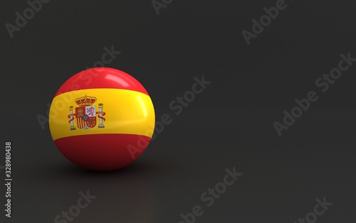 flag. 3d render of international flagball. spain flag.