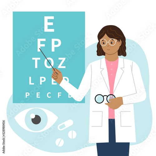 Woman Ophthalmologist. International Doctors 