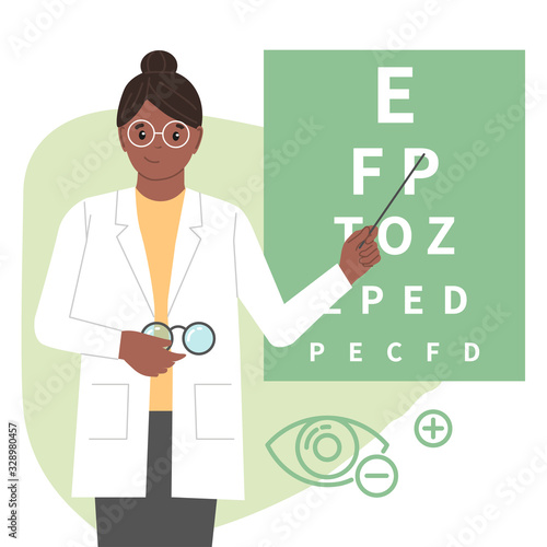 Woman Ophthalmologist. International Doctors 