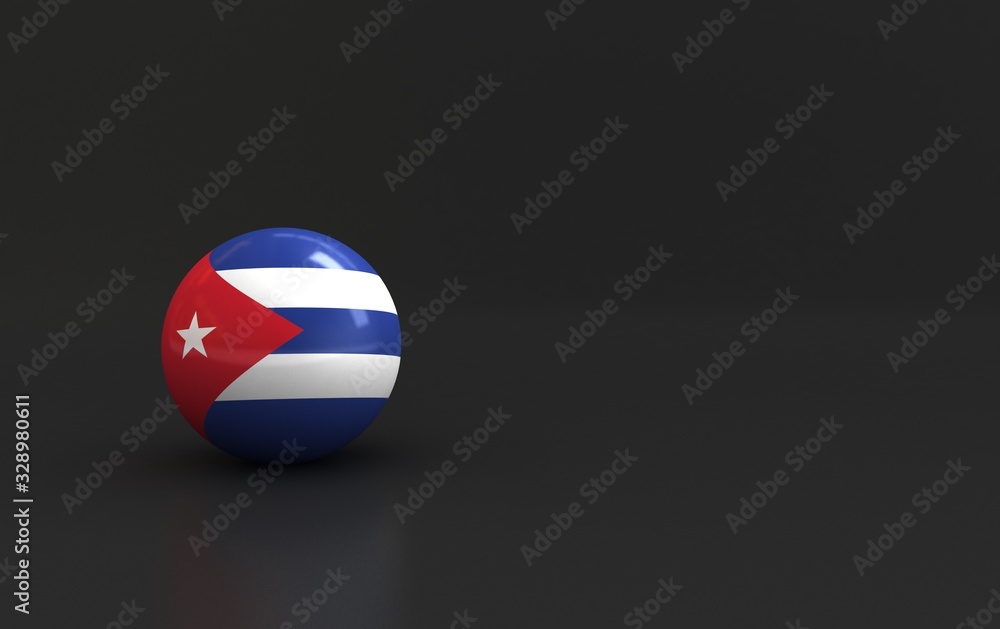 Naklejka premium flag. 3d render of international flagball. cuba flag.
