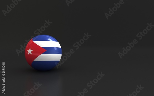 flag. 3d render of international flagball. cuba flag.