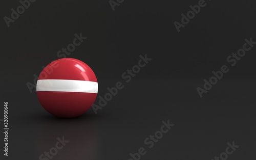 flag. 3d render of international flagball. lativa flag.