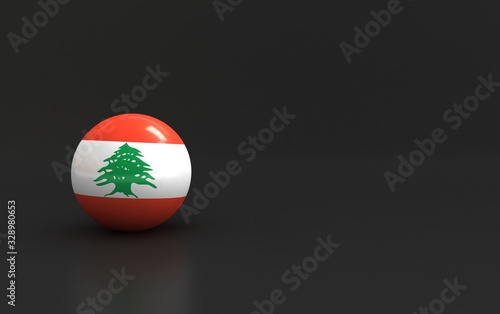 flag. 3d render of international flagball. lebanon flag.