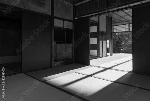 Canvas Print interior of Traditional Japanese house in Katsura, Arashiyama, Kyoto, Japan