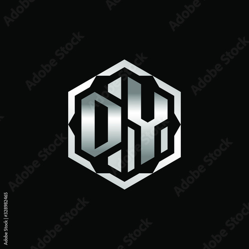 Initial Letters DY Hexagon Logo Design