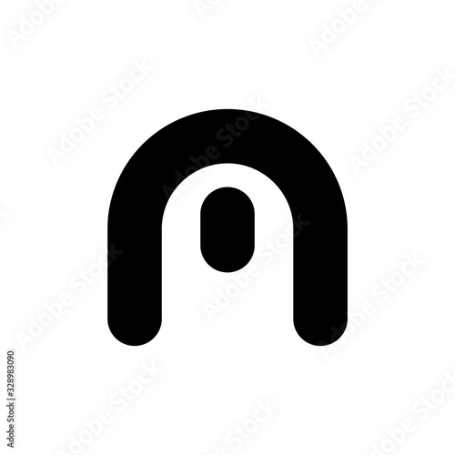 Abstract Sign of Mouse. Letter M. Isolated Vector Illustration