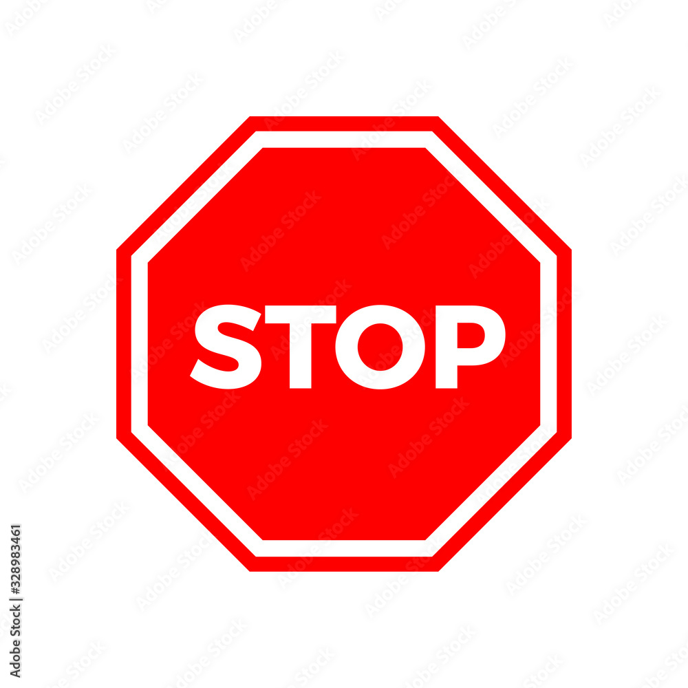 Stop Warning Sign. Isolated Vector Illustration Stop Warning Sign. Isolated Vector Illustration