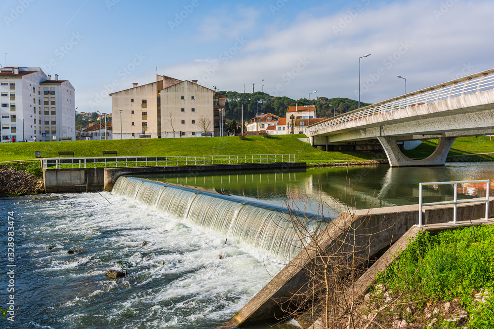 Beautiful views of the falls  - Magnificent views of Nabao  River in Tomar,Portugal.Tomar is situated on the banks of the Nabao river.