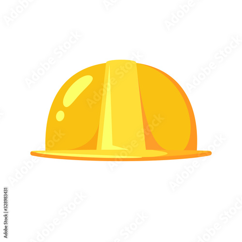 Yellow Safety Helmet. Isolated Vector Illustration